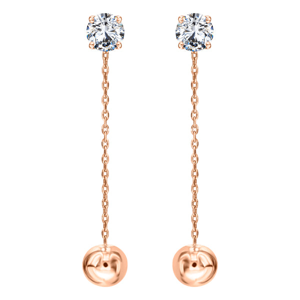ALLURE STERLING SILVER & WHITE CRYSTAL EARRINGS