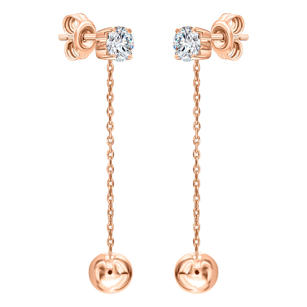 ALLURE STERLING SILVER & WHITE CRYSTAL EARRINGS