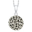 BONBON 10mm STERLING SILVER, ARGENT GREY CRYSTAL PENDANT with CHAIN