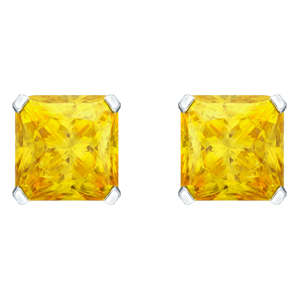 ROYALE STERLING SILVER & YELLOW CRYSTAL EARRINGS