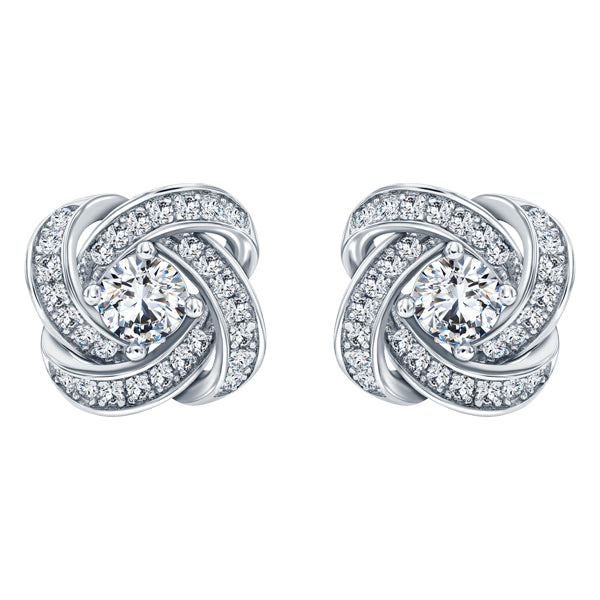 ALLURE STERLING SILVER & WHITE CRYSTAL EARRINGS