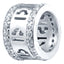 Libra Zodiac bangle charm in white gold colour with white crystals