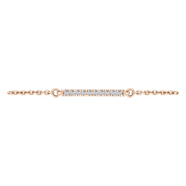 0.25ct round brilliant H-SI diamond trilogy line bracelet in 18k rose gold
