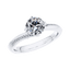 4 Claw Round Brilliant 18ct White Gold Twist  Engagement Ring