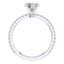 Elegant 4 Claw 18ct White Gold Round Brilliant Engagement Ring with Diamond Sides .