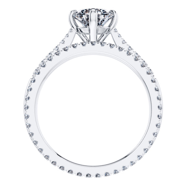 Platinum Round Brilliant 4 Claw Engagement Wedding Ring.