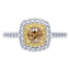 GIA Certified 0.92ct Yellow Diamond Engagement Ring in 18ct White Gold