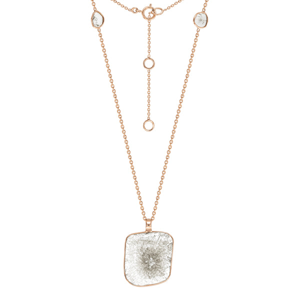 2.82ct Fancy Diamond Pendant & Chain Necklace in 18ct Rose Gold