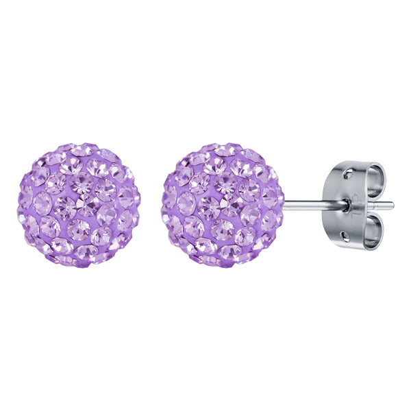 BONBON TITANIUM & LILAC CRYSTAL EARRINGS