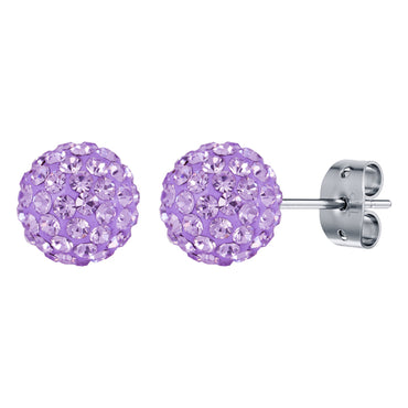 BONBON TITANIUM & LILAC CRYSTAL EARRINGS