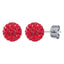 BONBON TITANIUM & Red CRYSTAL EARRINGS