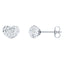 BONBON 10mm TITANIUM & HEART SHAPE White CRYSTAL EARRINGS