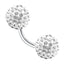 White 8mm Crystal Surgical Steel Navel Bar