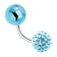 Light Blue 8mm Crystal Surgical Steel Navel Bar