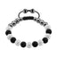 BonBon Black and White Crystal and Magnetite Bracelet with Black Cord