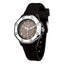 Diamond, Brown Silicone & Stainless Steel 36mm Watch