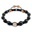 Vega White Pave Set crystal & Black Agate  Bracelet