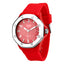 Diamond,Red Silicone & Stainless Steel 44mm Watch