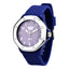 Diamond,Blue Silicone & Stainless Steel 44mm Watch