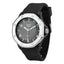 Diamond, Grey Silicone & Stainless Steel 44mm Watch