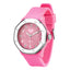 Diamond, Pink Silicone & Stainless Steel 44MM Watch