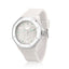 Diamond, White Silicone & Stainless Steel 44mm Watch