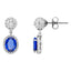 ROYALE STERLING SILVER, BLUE & WHITE CRYSTAL EARRINGS