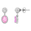 ROYALE STERLING SILVER, PINK & WHITE CRYSTAL EARRINGS