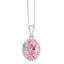 ROYALE STERLING SILVER, PINK & WHITE CRYSTAL PENDANT with CHAIN