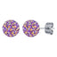 BONBON TITANIUM & TWO TONE PURPLE CRYSTAL EARRINGS