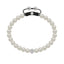 White fresh water pearl bracelet with pave set G-VS diamond and 18k white gold ball