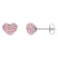 BONBON TITANIUM & HEART SHAPE TWO TONE PINK CRYSTAL EARRINGS