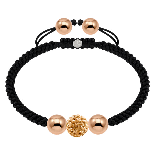 BonBon Gold Crystal & Rose Gold Plated Stainless Steel 3 Ball Bracelet