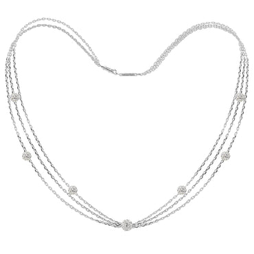 ALLURE STERLING SILVER & WHITE CRYSTAL NECKLACE