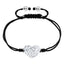 BonBon White Crystal Heart Stainless Steel Bracelet with Black Cord