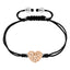 BonBon Gold Crystal Heart Stainless Steel Bracelet with Black Cord