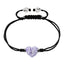 BonBon Lilac Crystal Heart Stainless Steel Bracelet with Black Cord