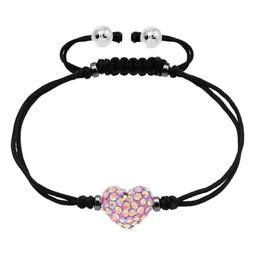 BONBON 8mm HEART SHAPE TWO TONE PINK CRYSTAL BRACELET