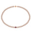 Pink fresh water pearl necklace with pave set ruby ball