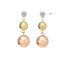 Fashionable White Crystal & Titanium 3 Colour drop Stainless Steel earrings.