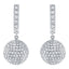 3.00ct Sphere drop earrings pave set with H-SI round brilliant diamonds in 18k white gold