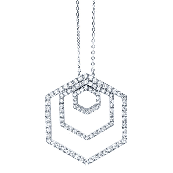 METRIC STERLING SILVER & WHITE CRYSTAL PENDANT with CHAIN