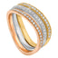 Round Brilliant Diamond Wavey Half Eternity Ring in 18ct 3 Colour Gold