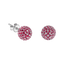 1.00ct Round Red Ruby Pavé Set Ball Earrings set in 18ct White Gold