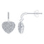 0.50ct H-SI diamond heart drop earrings pave set in 18K white gold