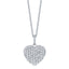 0.50ct pave set diamond heart necklace in 18k white gold with chain