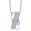 METRIC STERLING SILVER & WHITE CRYSTAL PENDANT with CHAIN