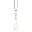 ROYALE STERLING SILVER, SHELL PEARL & WHITE CRYSTAL PENDANT with CHAIN