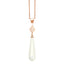 ROYALE STERLING SILVER, SHELL PEARL & WHITE CRYSTAL PENDANT with CHAIN