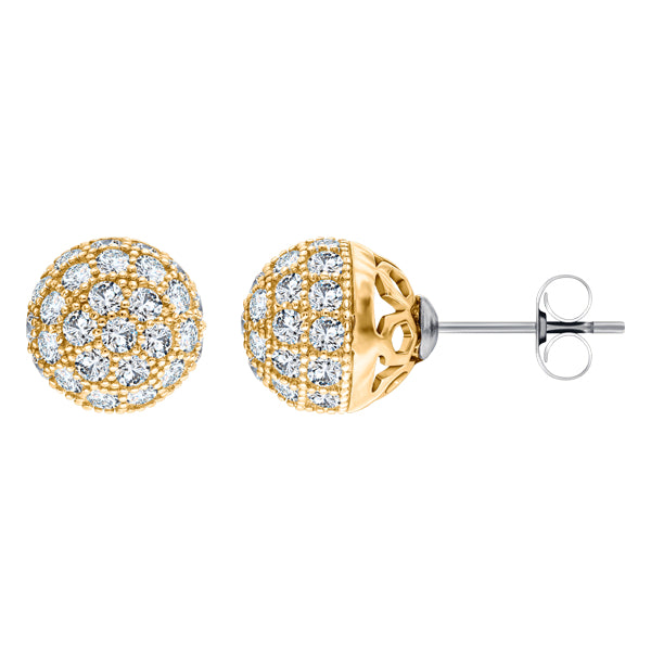 ALLURE SPHERE STERLING SILVER & WHITE CRYSTAL EARRINGS